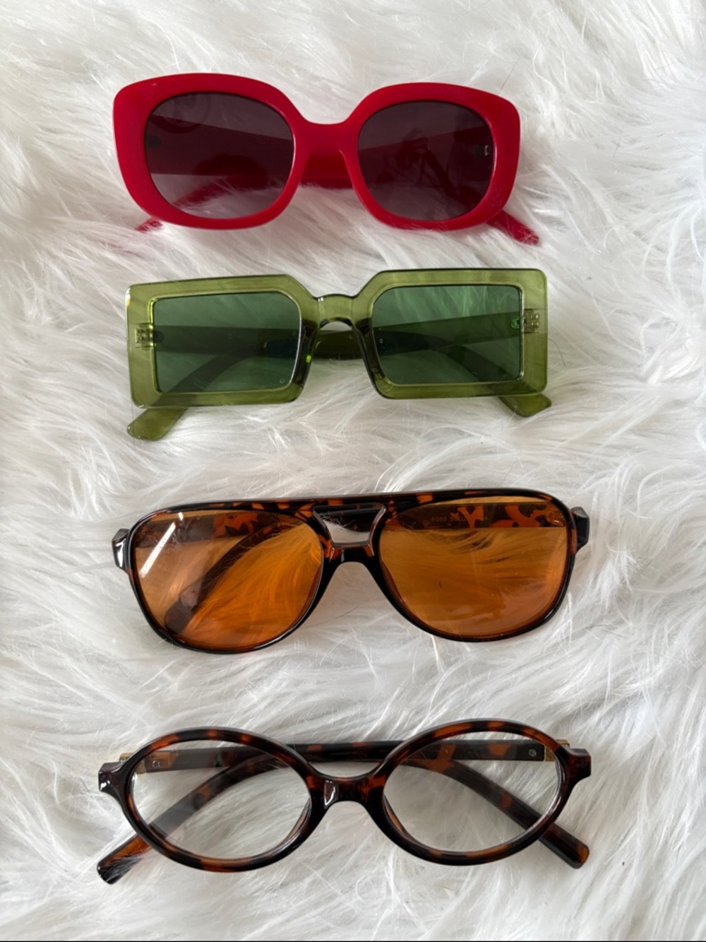 Bundle Women's Fashion Sunglasses - Red, Green, Amber, Tortoiseshell